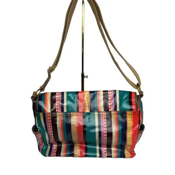 Fossil Crossbody Striped Canvas‎ Messenger Bag - Picture 8 of 15